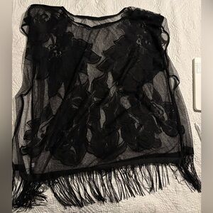 Black lace bathing suit cover up